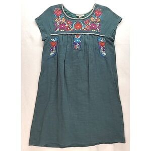 Entro M Embroidered Dress Summer Travel Resort Cruise Cotton Lined